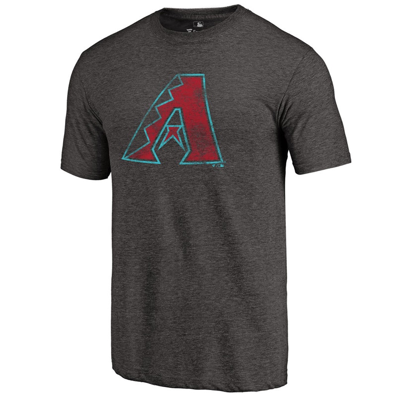 Men Arizona Diamondbacks Tri-Blend Distressed Team Black T-Shirt