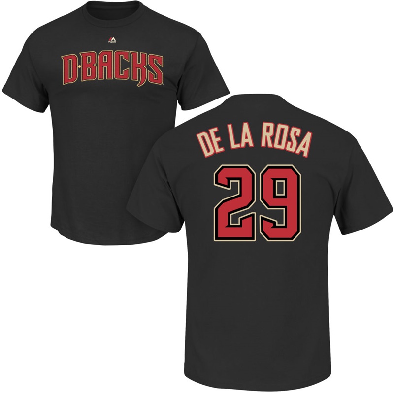 Men Arizona Diamondbacks Jorge De La Rosa Roster #29 Black Name & Number T-Shirt