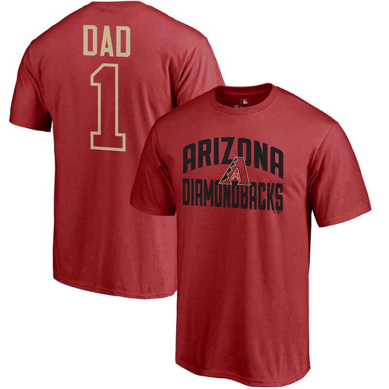 Men Big & Tall Arizona Diamondbacks Dad #1 Red T-Shirt