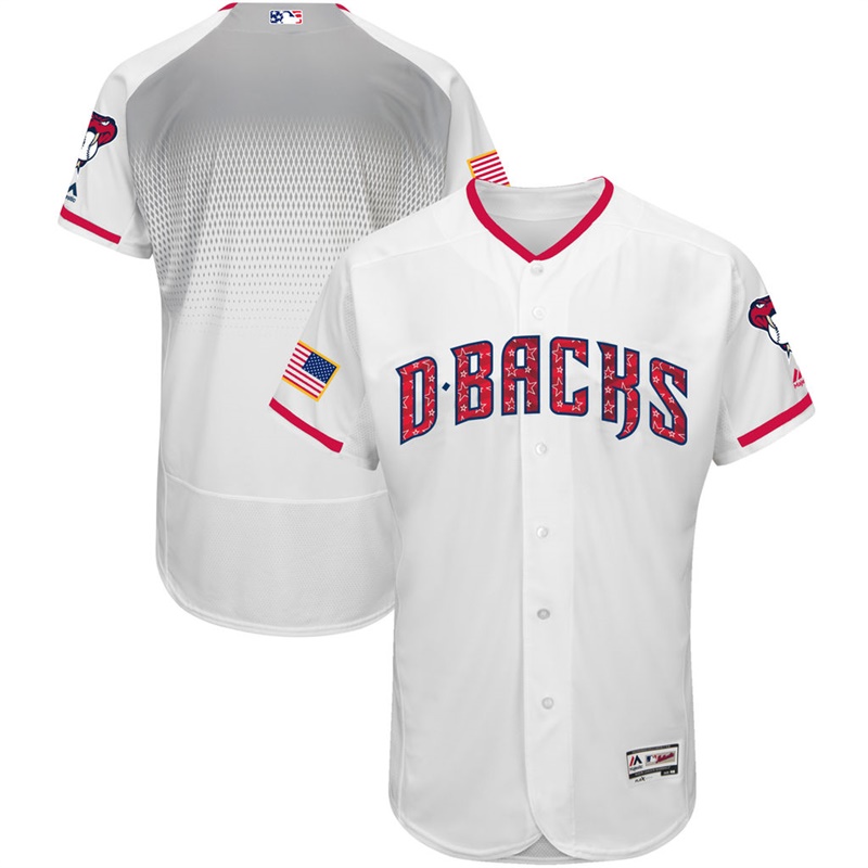 Independence Day Men Arizona Diamondbacks White 2017 Stars & Stripes Flex Base Team Jersey