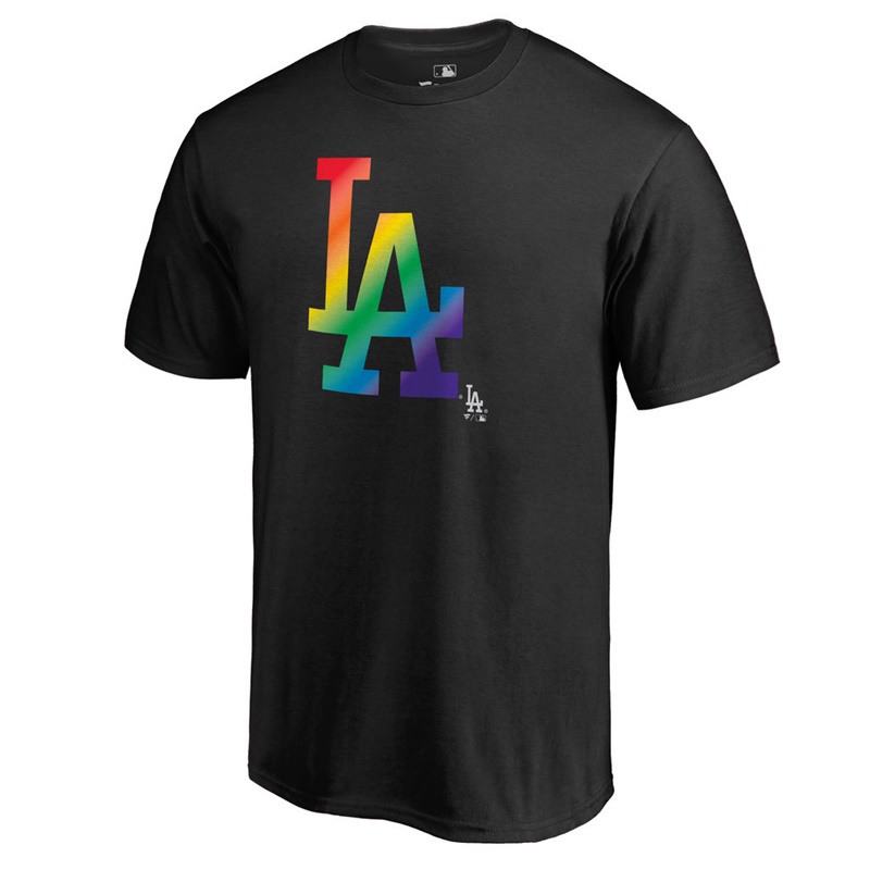 Men Los Angeles Dodgers Pride Big & Tall Black T-Shirt