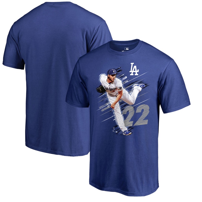 Men Los Angeles Dodgers Clayton Kershaw Fanatics Branded Fade Away Royal T-Shirt