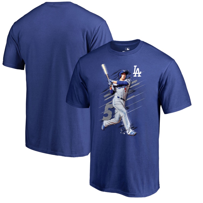 Men Los Angeles Dodgers Corey Seager Fanatics Branded Fade Away Royal T-Shirt