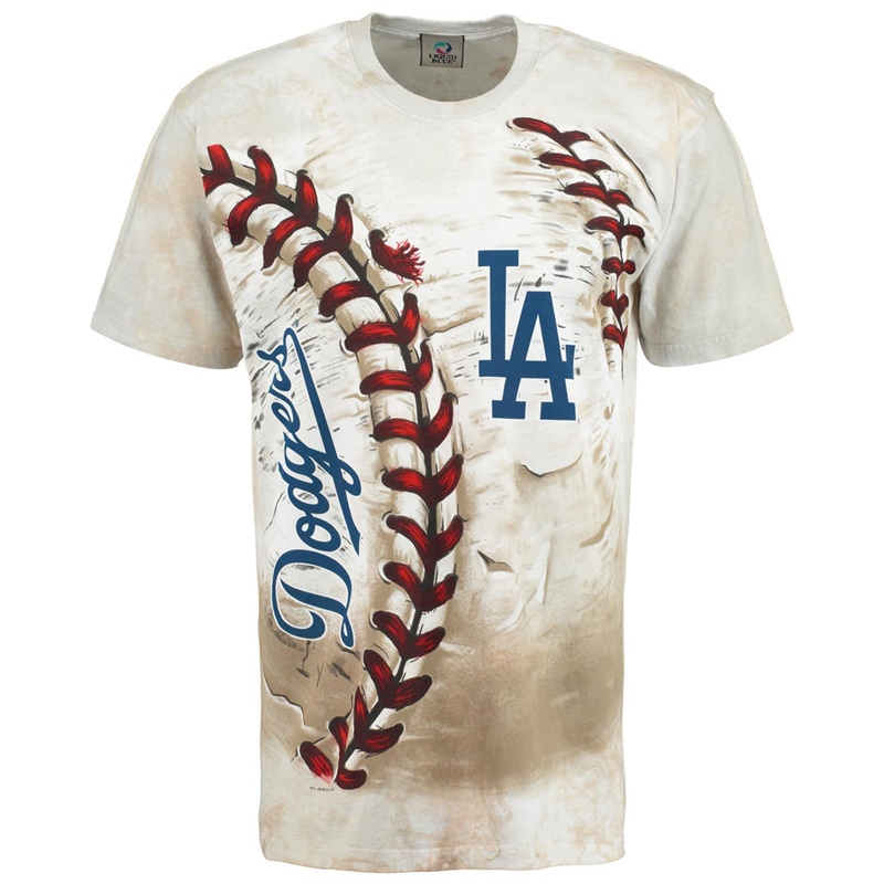 Men Los Angeles Dodgers Hardball Tie-Dye Cream T-Shirt