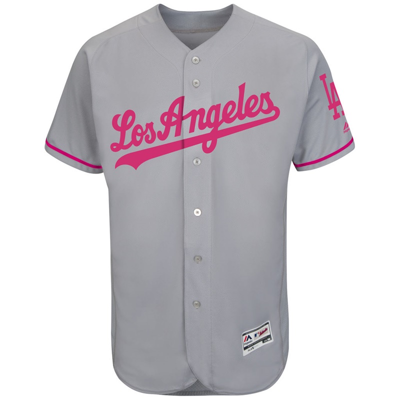 2017 Mother's Day Men Los Angeles Dodgers Gray Flex Base Team Jersey