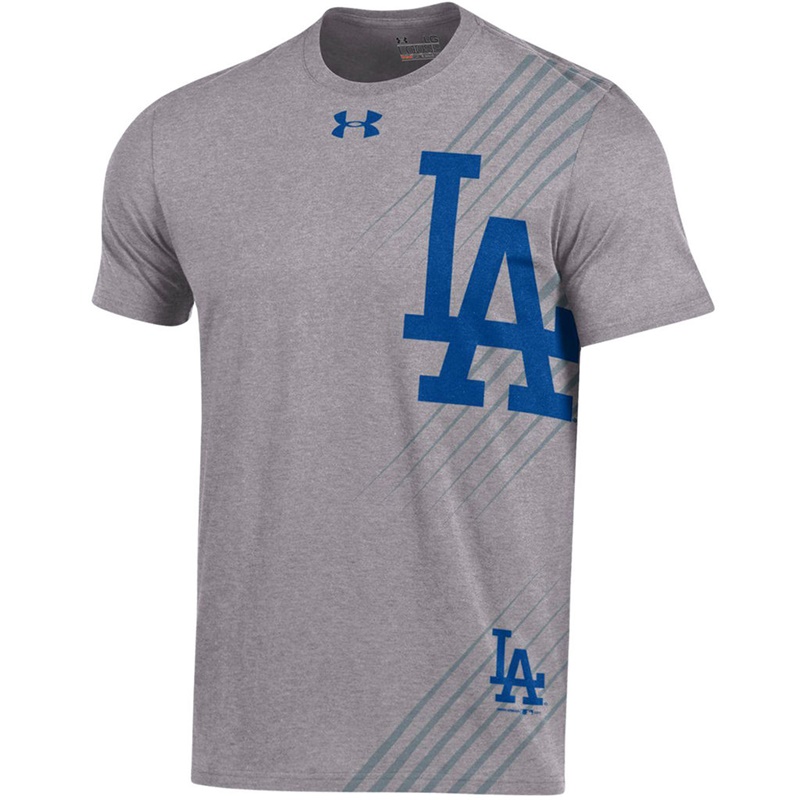 Men Los Angeles Dodgers Limitless Logo Tri-Blend Gray T-Shirt