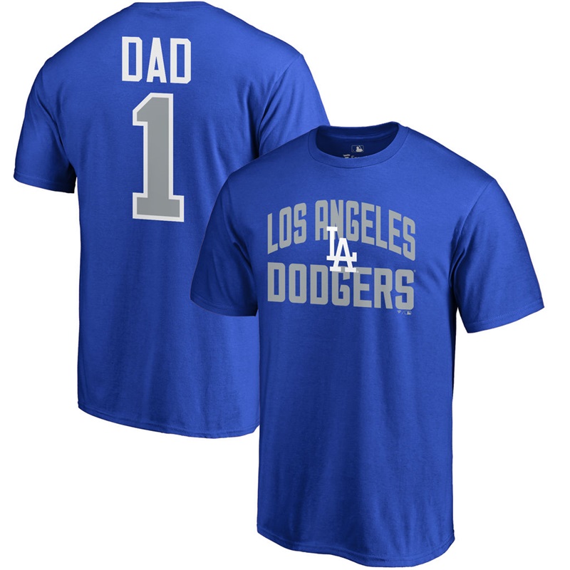 Men Big & Tall Los Angeles Dodgers Dad #1 Royal T-Shirt