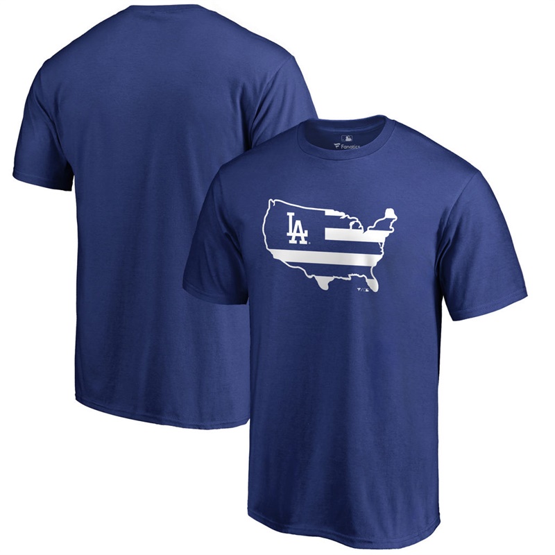 Los Angeles Dodgers Royal Broad Stripes T-Shirt -  Men