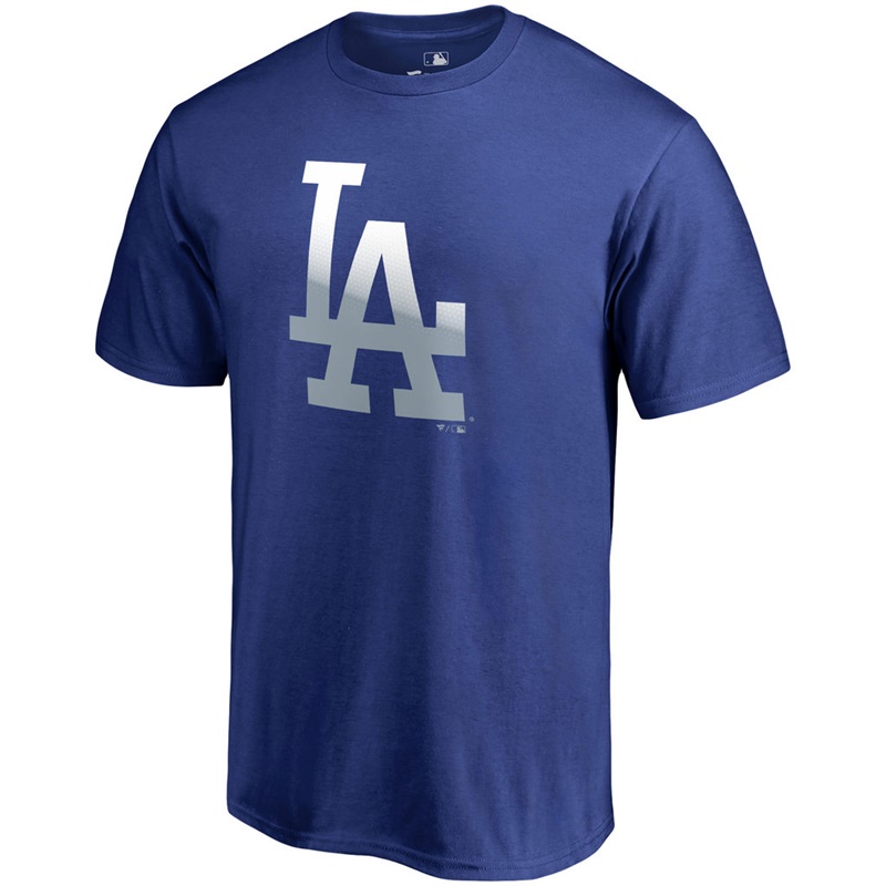 Men Los Angeles Dodgers Royal Gradient Logo T-Shirt