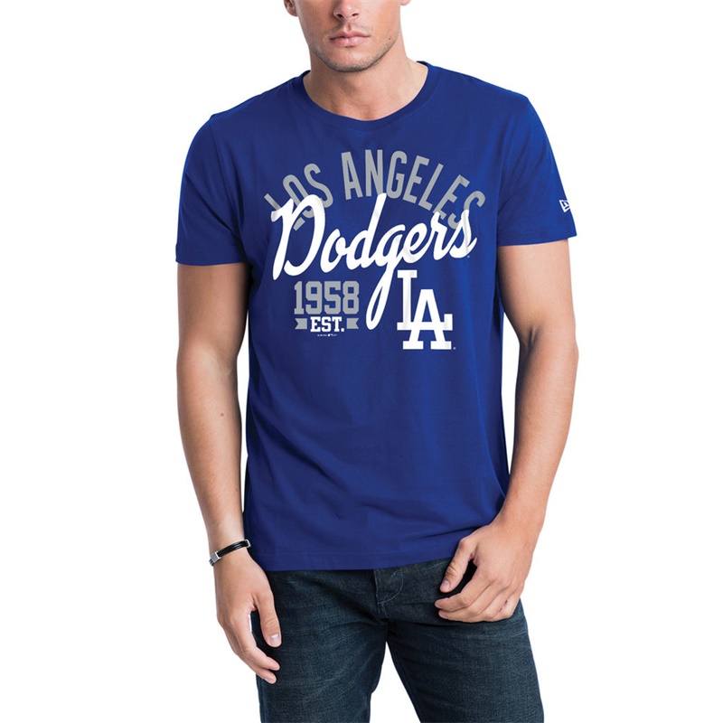 Men Los Angeles Dodgers Royal Script Jersey T-Shirt