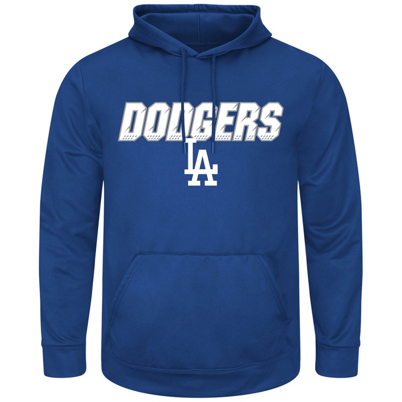 Men Los Angeles Dodgers Royal Synthetic Fleece Pullover Hoodie