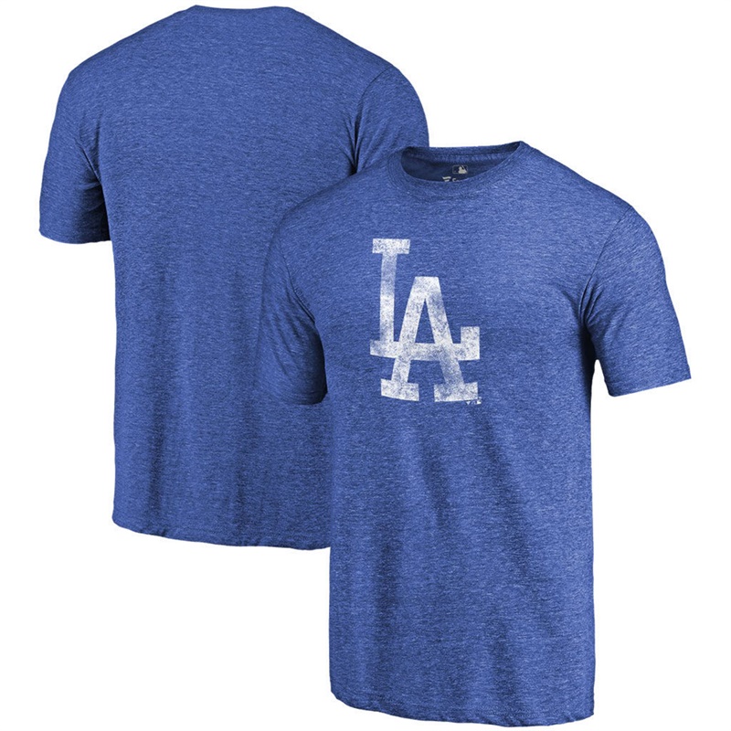 Men Los Angeles Dodgers Tri-Blend Distressed Team Royal T-Shirt