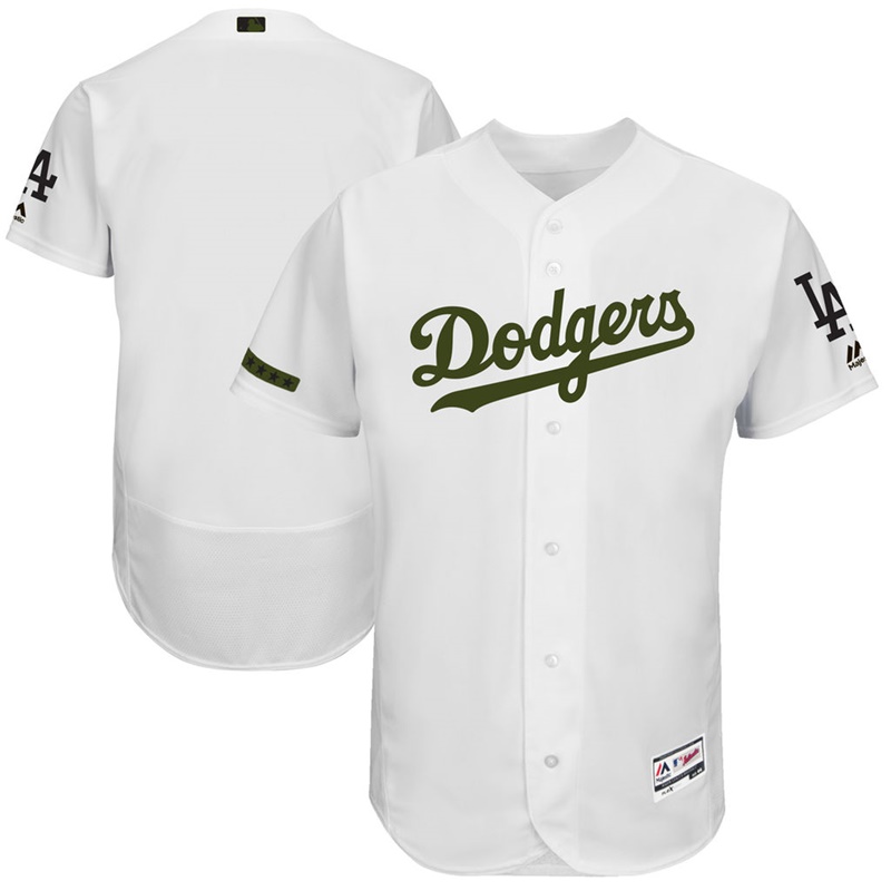 2017 Memorial Day Men Los Angeles Dodgers White Flex Base Team Jersey