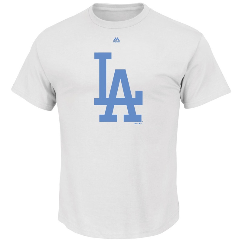 Men Father's Day Logo Los Angeles Dodgers White T-Shirt