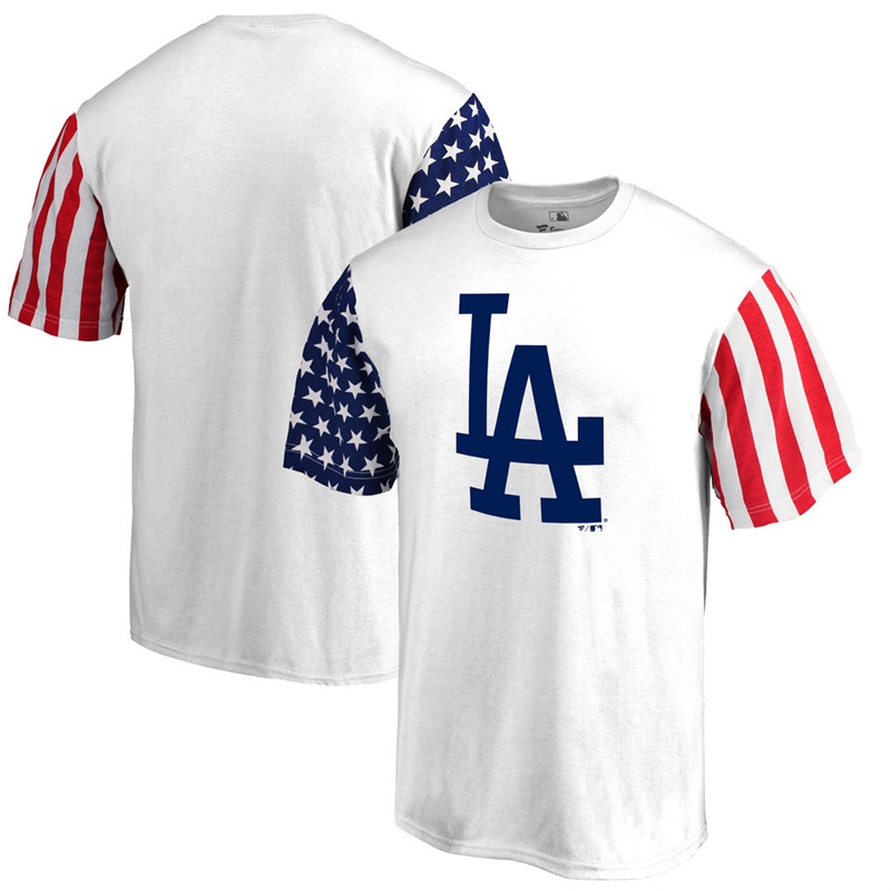 Los Angeles Dodgers White Stars & Stripes T-Shirt -  Men