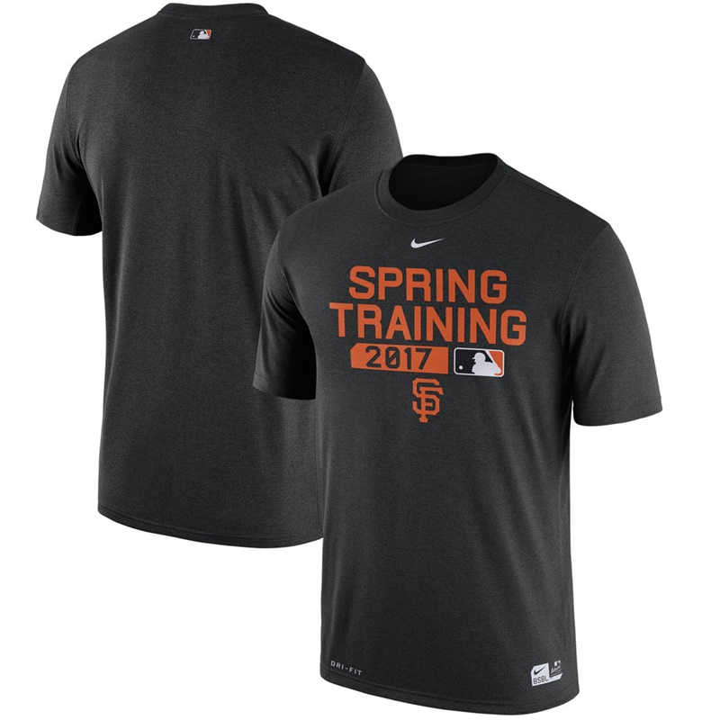 Men San Francisco Giants Black 2017 Spring Training Team Issue Performance T-Shirt