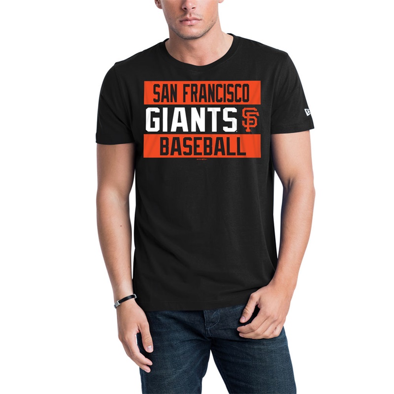 Men San Francisco Giants Black Bars Jersey T-Shirt