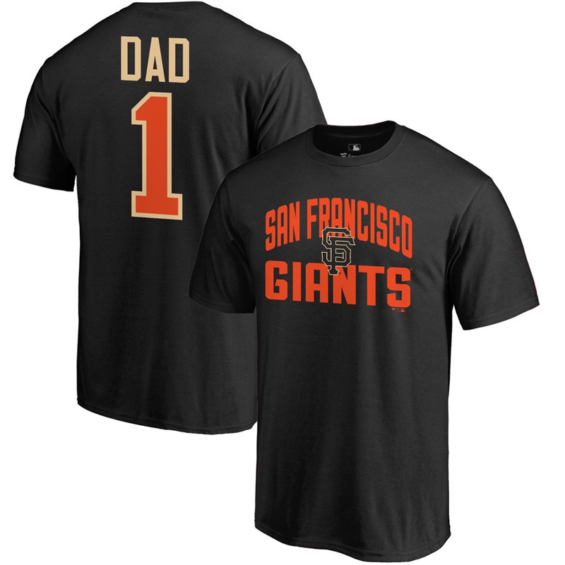 Men Big & Tall San Francisco Giants Dad #1 Black T-Shirt