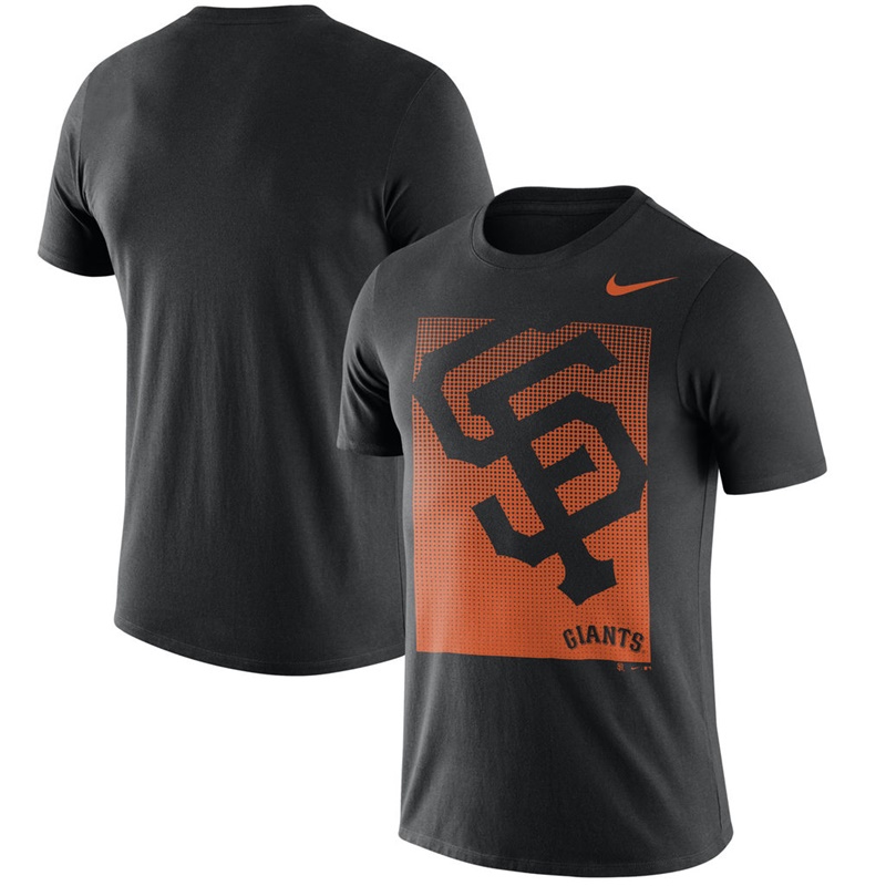 Men San Francisco Giants Black Fade T-Shirt