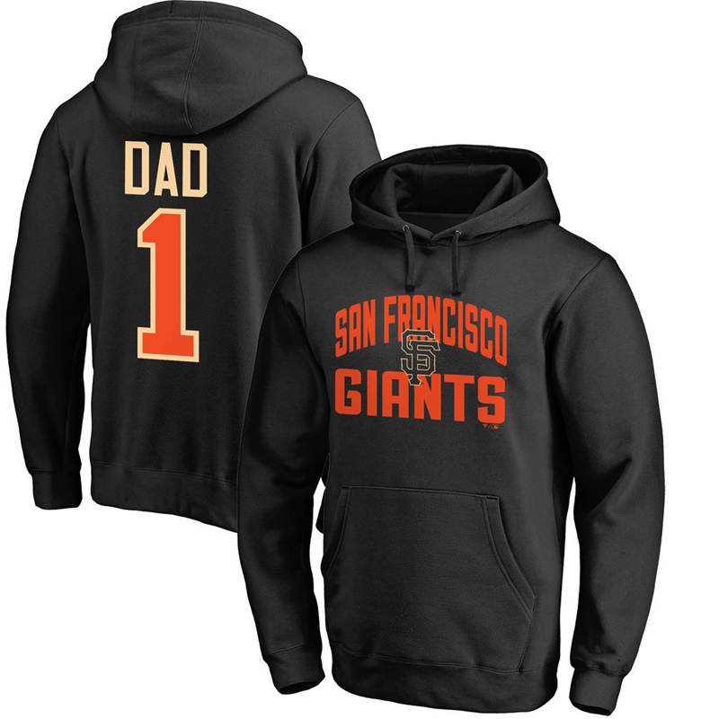 Men San Francisco Giants Black Father's Day Dad #1 Pullover Hoodie