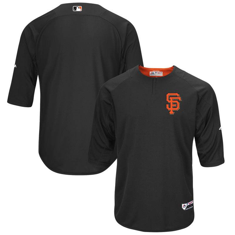 Men San Francisco Giants On-Field 3/4-Sleeve Batting Practice Jersey -  Black