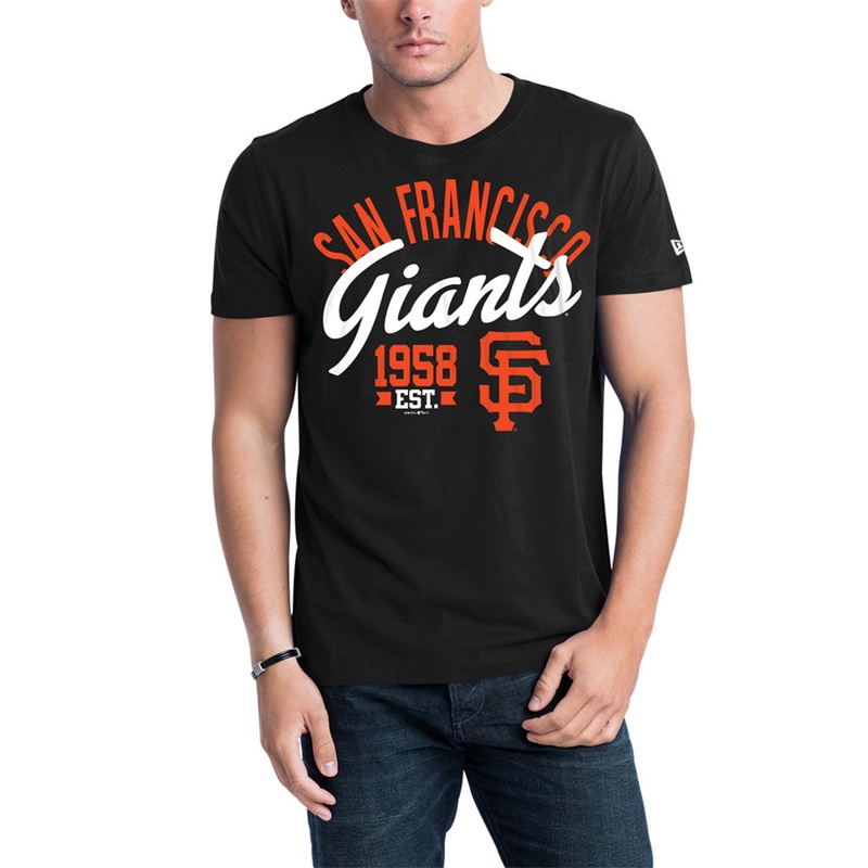 Men San Francisco Giants Black Script Jersey T-Shirt