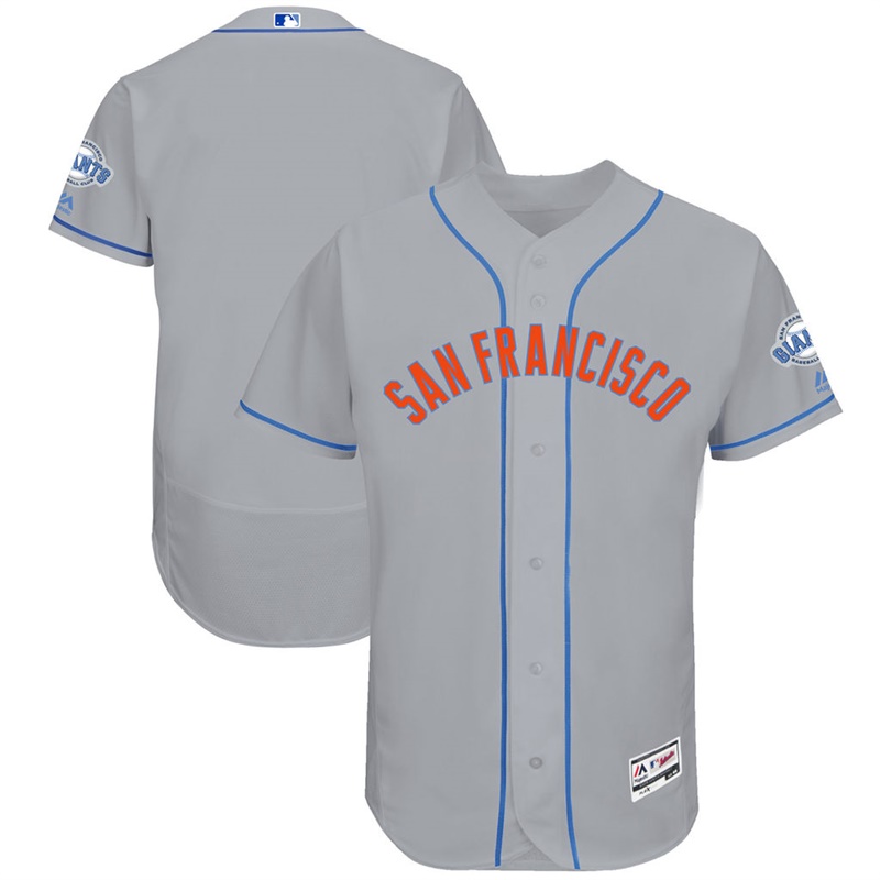 2017 Father's Day Men San Francisco Giants Gray Flex Base Team Jersey