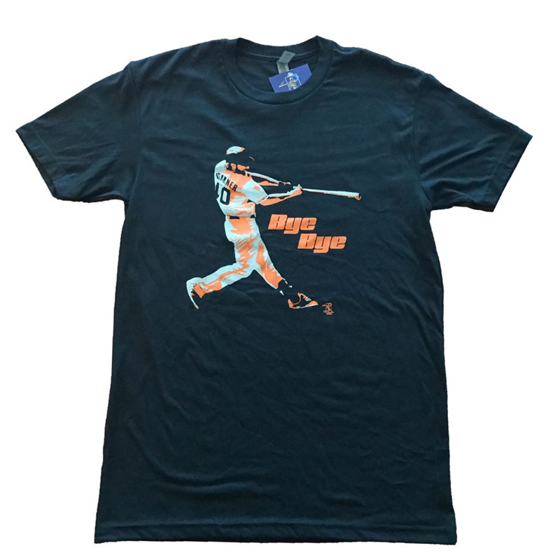 Men San Francisco Giants Madison Bumgarner Bye Bye Navy T-Shirt