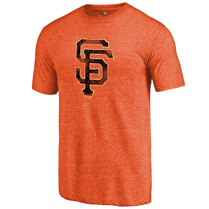 Men San Francisco Giants Tri-Blend Distressed Team Orange T-Shirt