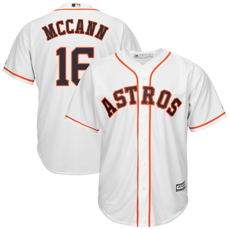 Men Houston Astros #16 Brian McCann Home White Cool Base Jersey