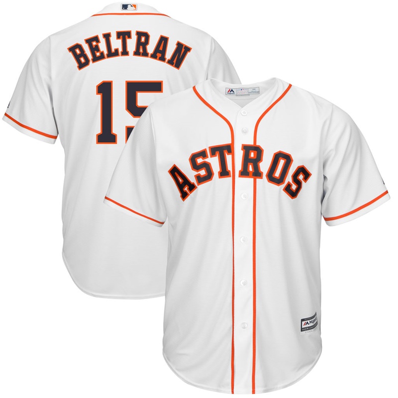 Men Houston Astros #15 Carlos Beltran Home White Cool Base Jersey