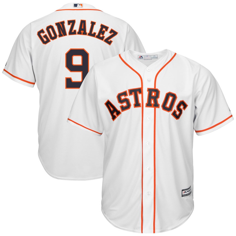 Men Marwin Gonzalez #9 Houston Astros Replica Home White Cool Base Jersey