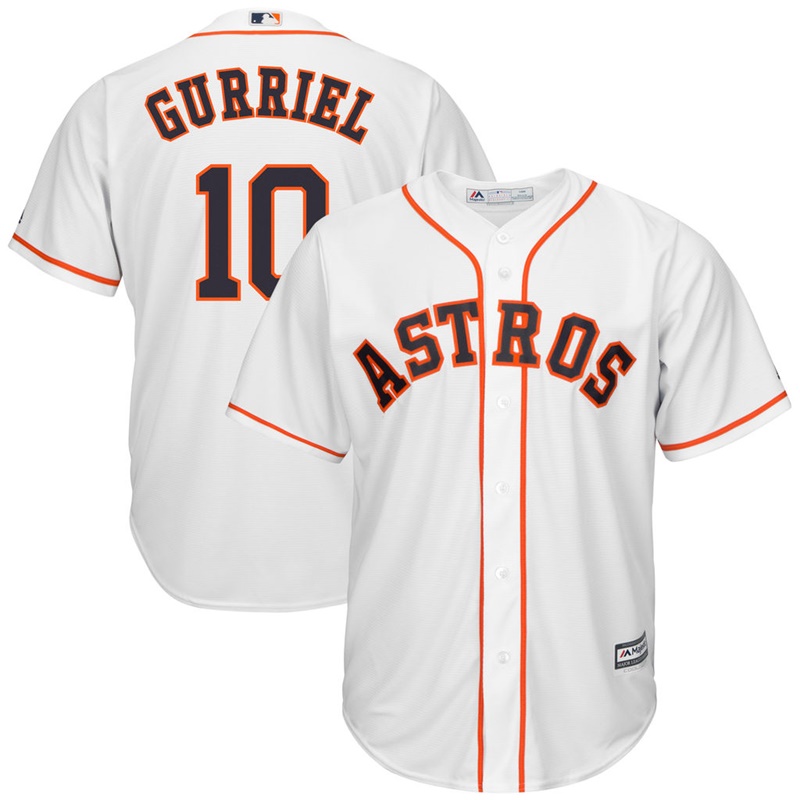 Men Houston Astros #10 Yuli Gurriel Home White Cool Base Jersey