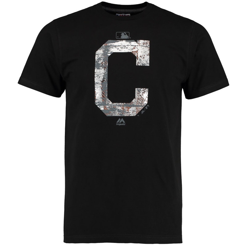 Cleveland Indians Black Clubhouse Fashion Foil T-Shirt -  Men