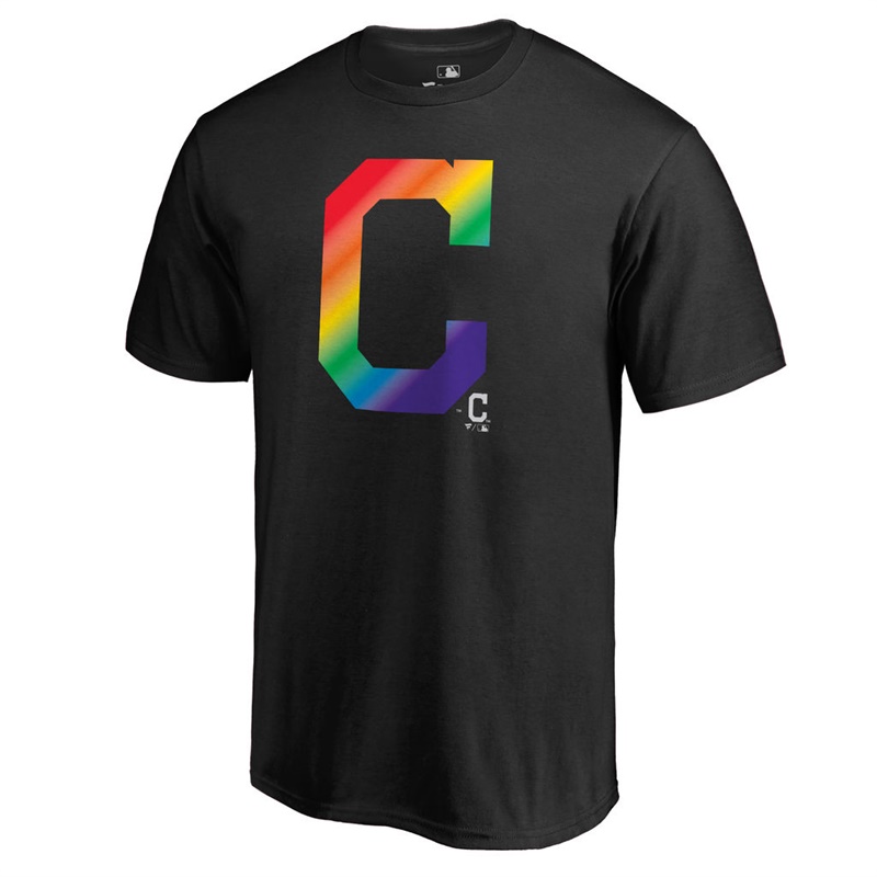 Men Cleveland Indians Pride Big & Tall Black T-Shirt