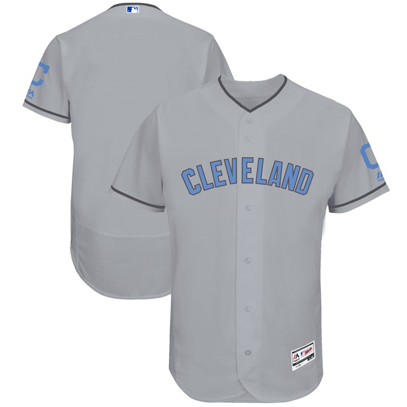 2017 Father's Day Men Cleveland Indians Gray Flex Base Team Jersey