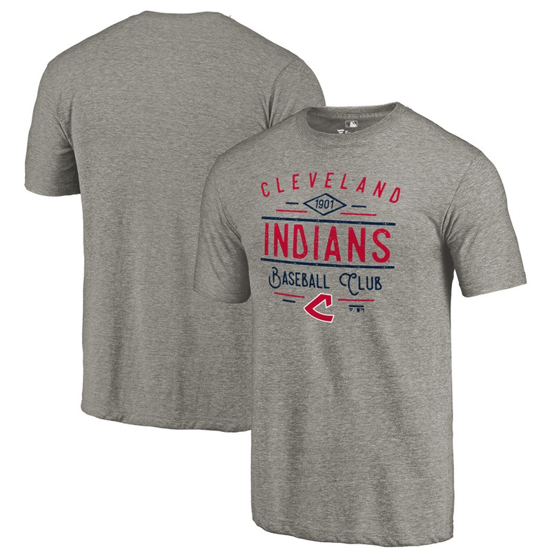 Cleveland Indians Gray Tri-Blend Doubleday T-Shirt - Men