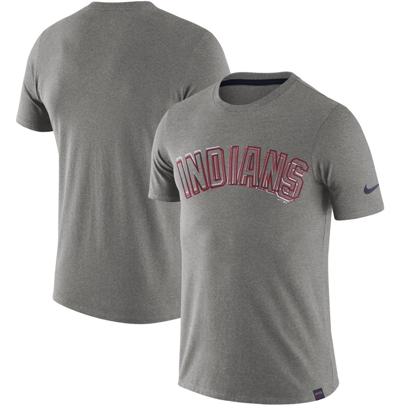 Men Cleveland Indians Heathered Gray Marled T-Shirt