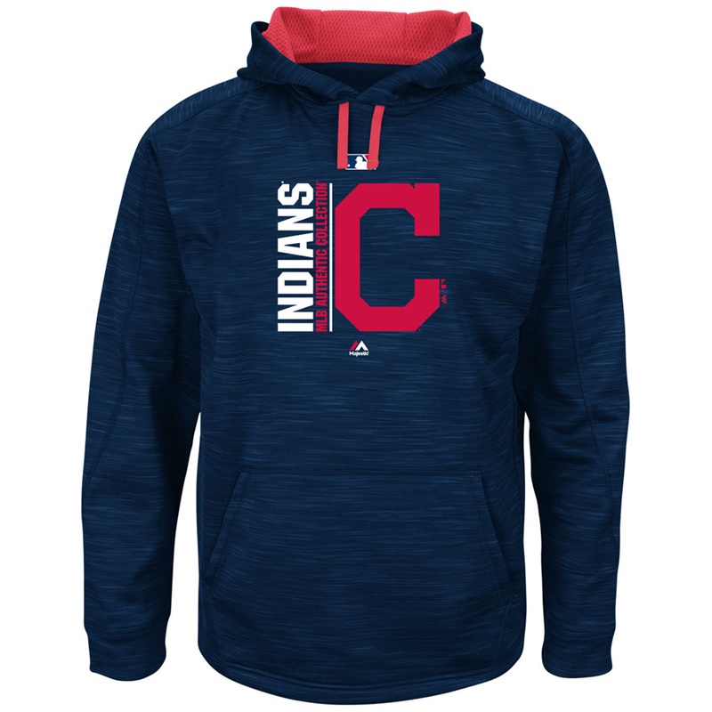 Men Cleveland Indians Navy Big & Tall Team Icon Streak Pullover Hoodie