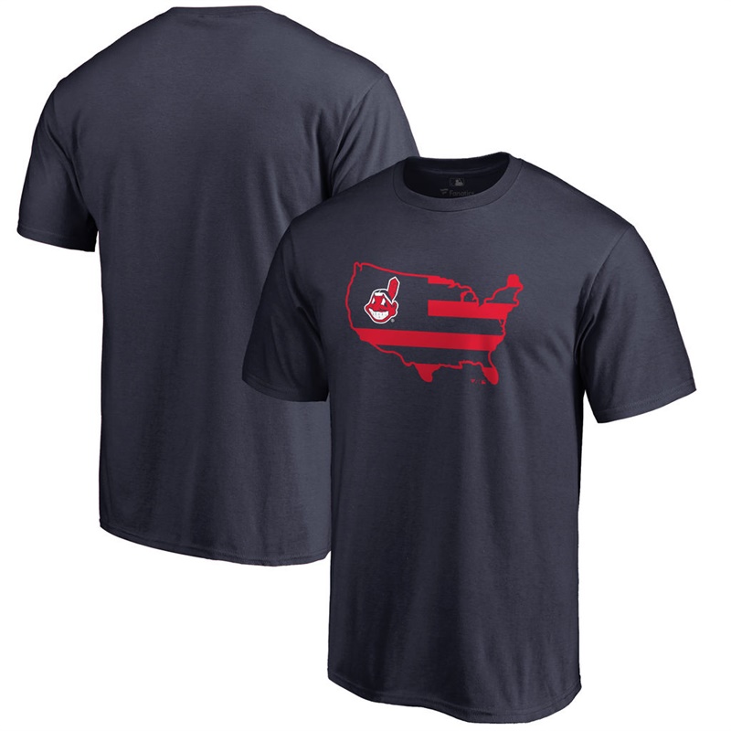 Cleveland Indians Navy Broad Stripes T-Shirt -  Men