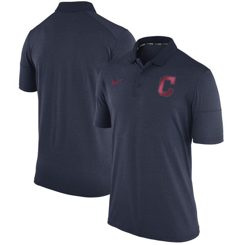 Men Cleveland Indians Navy Fashion Polo Shirt