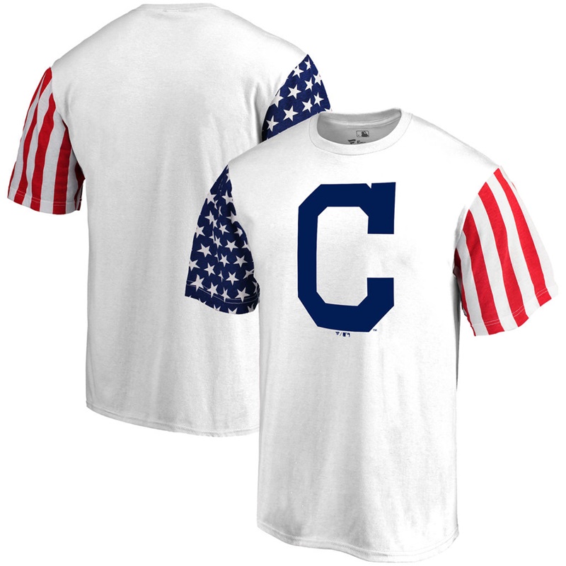 Cleveland Indians White Stars & Stripes T-Shirt -  Men