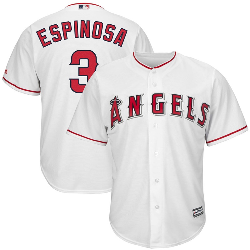 Men Danny Espinosa #3 Los Angeles Angels Replica Home White Cool Base Jersey