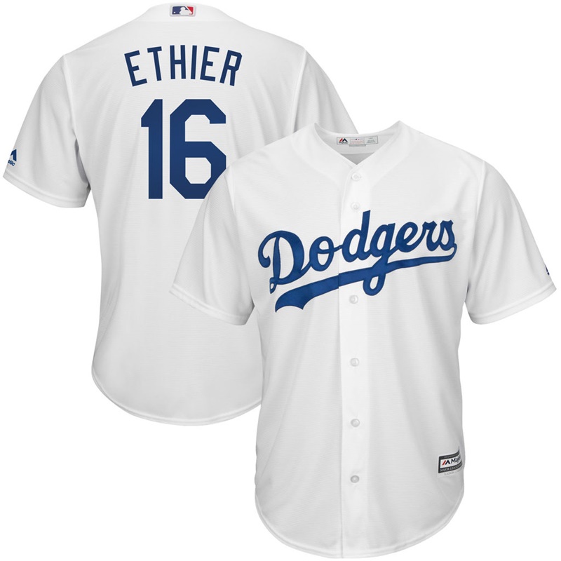 Men Andre Ethier #16 Los Angeles Dodgers Replica Home White Cool Base Jersey