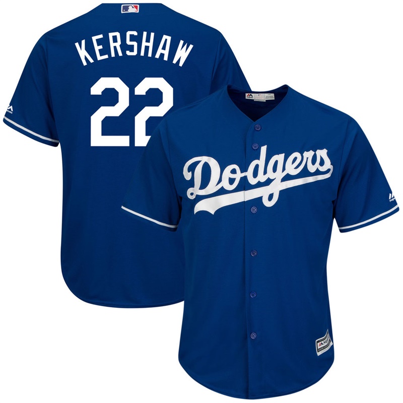 Men Los Angeles Dodgers #22 Clayton Kershaw Replica Alternate Royal Cool Base Jersey