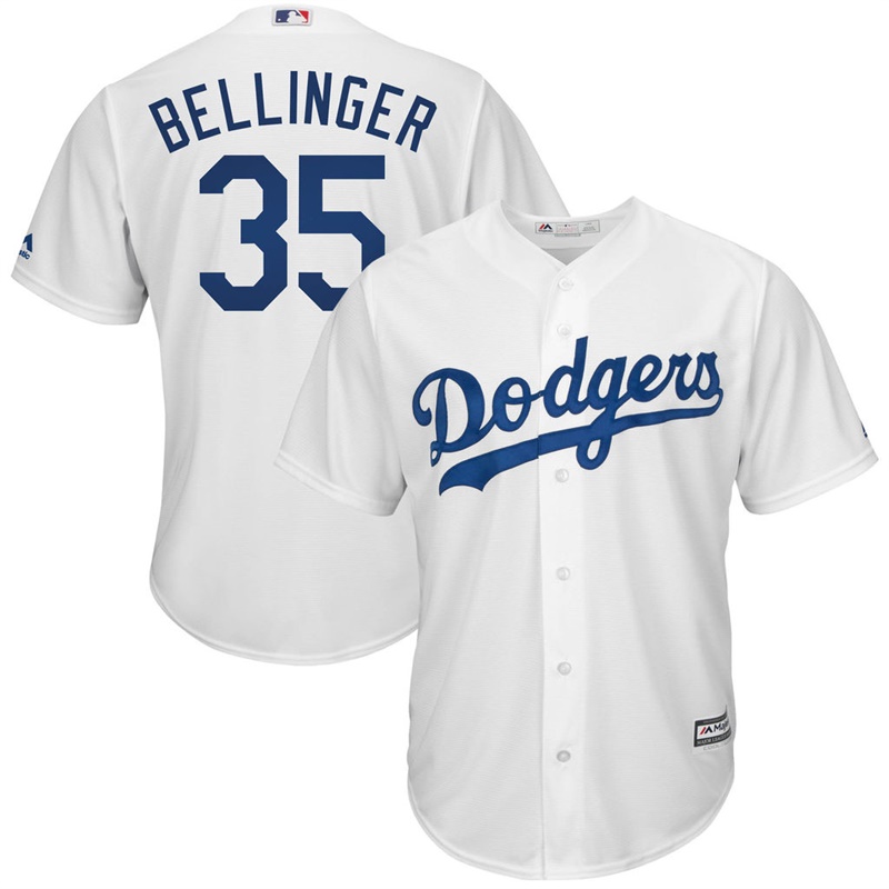 Men Los Angeles Dodgers #35 Cody Bellinger Home White Cool Base Jersey