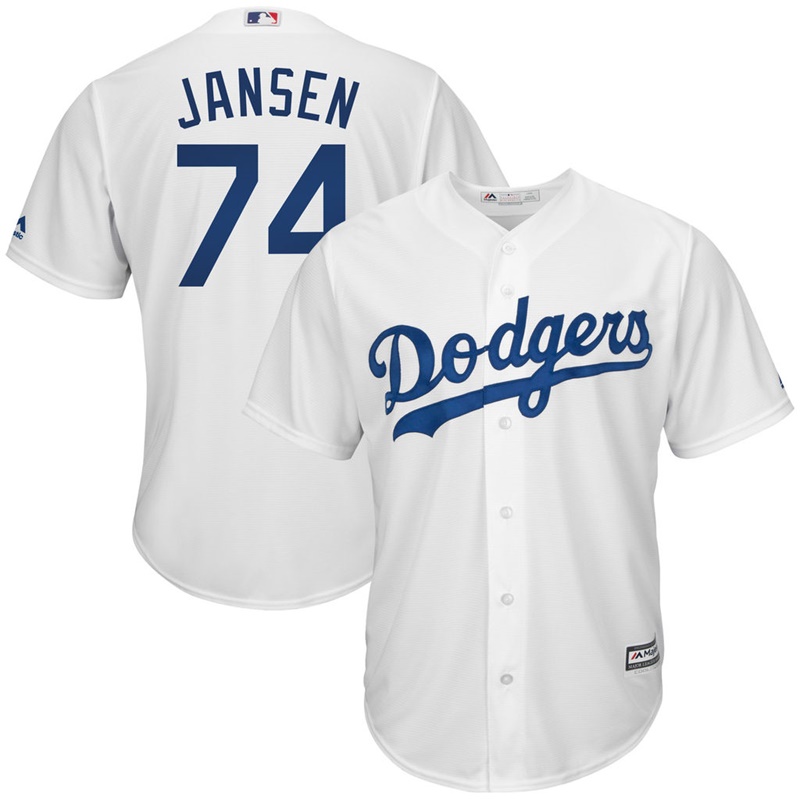 Men Los Angeles Dodgers #74 Kenley Jansen Home White Cool Base Jersey