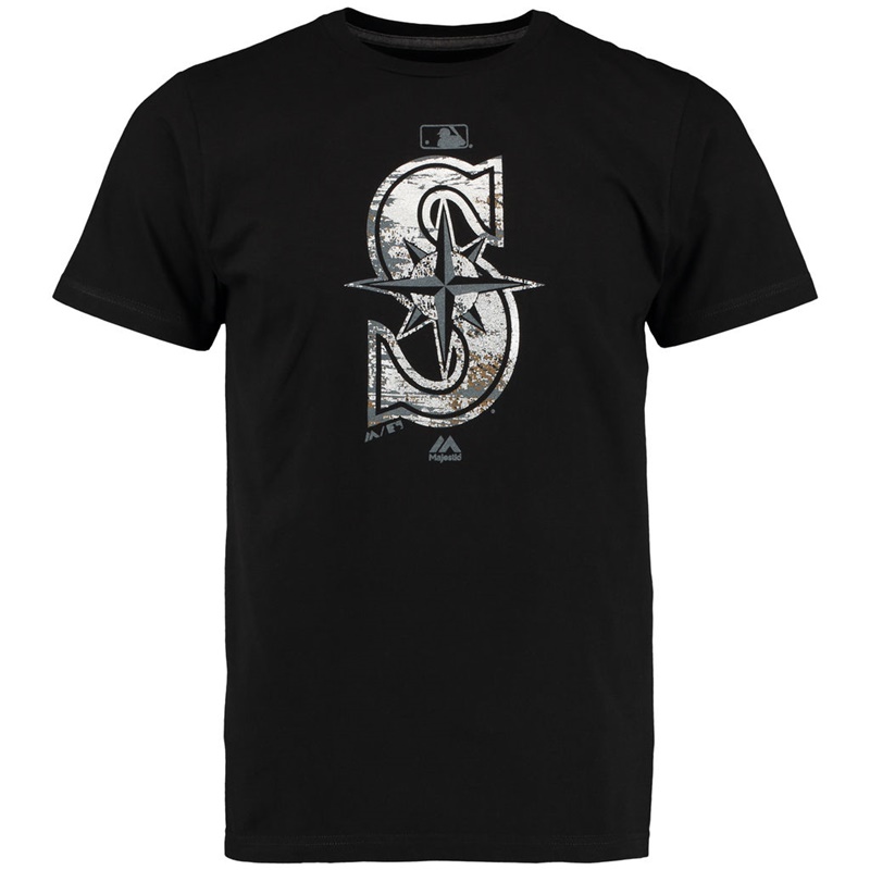 Seattle Mariners Black Clubhouse Fashion Foil T-Shirt -  Men