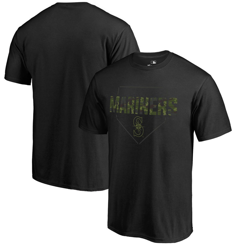 Men Seattle Mariners Memorial Camo Big & Tall Black T-Shirt