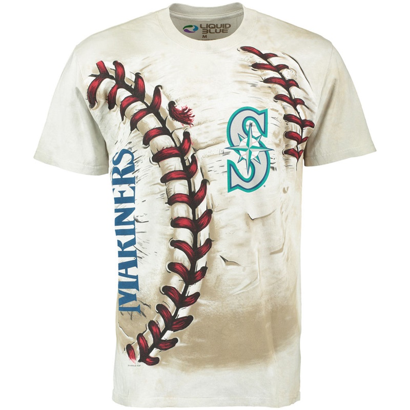 Men Seattle Mariners Hardball Tie-Dye Cream T-Shirt